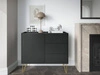 Komoda z szufladami Madison 97 cm czarny grafit / marmur black royal modernistyczny design dekoracyjny blat w marmurowym dekorze