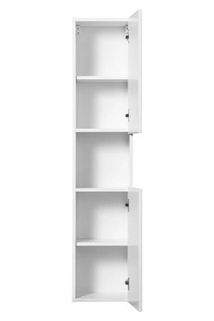 Słupek łazienkowy wiszący Nova 30 cm biały solidnie wykonana szafka łazienkowa z gustownym ryflowanym frontem