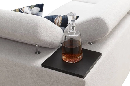 Narożnik z funkcją spania Flavio II szary / grafitowy prawostronny wygodny narożnik rozkładany otwierany barek w boczku mebla