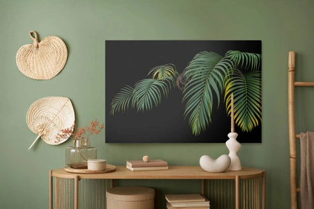Obraz na płótnie liście palmowe 100x70 cm ponadczasowa ozdoba każdego wnętrza obraz w wyrazistej kolorystyce wysoka jakość wykonania