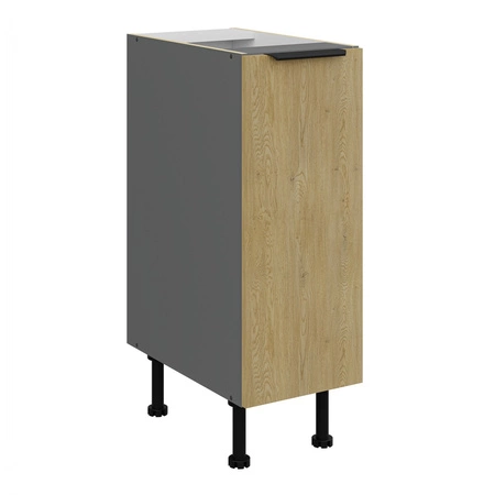 Zestaw mebli kuchennych Corsico 300 cm eleganckie szafki kuchenne z metalowymi uchwytami krawędziowymi szafka z koszem cargo