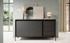 Komoda z szufladami Sesti 154 cm czarna nowoczesny i oryginalny design ciekawe połączenie ryflowania z gładkimi frontami