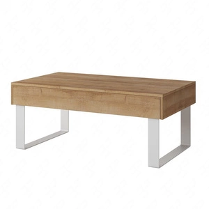 Stolik kawowy Apulia 100 cm dąb złoty z szufladą wyjątkowy design prosta konstrukcja blat odporny na rozlane ciecze