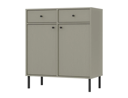 Komoda z szufladami Kioto II 84 cm eukaliptus idealna komoda do salonu lub sypialni w stylu nowoczesnym wysokie metalowe nogi