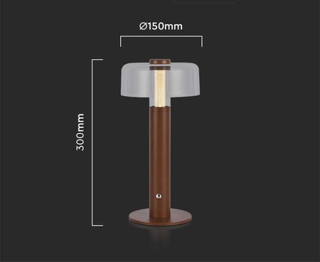 Lampka nocna Dapper brązowa 1W 3000K elegancka lampa o wielu zastosowaniach idealna do sypialni biura i salonu metalowa podstawa