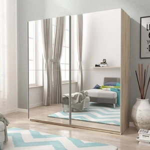 Szafa przesuwna Idest 150 cm dąb sonoma nowoczesna szafa idealna do garderoby sypialni lub przedpokoju