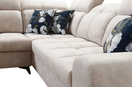 Narożnik z funkcją spania Buffalo III oliwkowy lewostronny komfortowy narożnik o estetycznym wykończeniu z pojemnikami na pościel