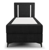 Łóżko kontynentalne Norco 80x200 czarne stylowe łóżko z pojemnikiem na pościel oświetlenie umieszczone w zagłówku nadaje wyjątkowości