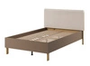 Łóżko Lenny 120x200 cm truflowy / beżowy / dąb artisan komfortowe łóżko do pokoju młodzieżowego wygodny tapicerowany zagłówek