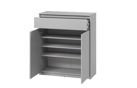 Komoda Simply 92 cm szara funkcjonalna komoda z szufladą idealna do przedpokoju minimalistyczny styl prosta konstrukcja