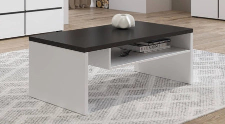 Stolik kawowy Cross biały / czarny nowoczesna konstrukcja podkreślona wyrazista kolorystyką idealna propozycja do salonu