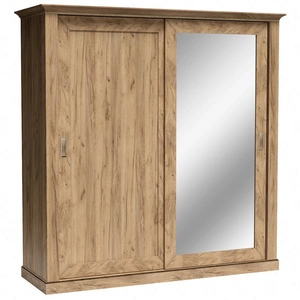 Szafa przesuwna z lustrem Antica 211 cm dąb craft złoty funkcjonalny mebel w stylu klasycznym idealna szafa do sypialni lub garderoby