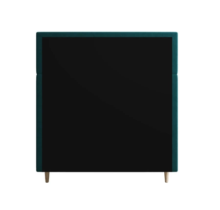 Łóżko kontynentalne Bing 100x200 turkusowe w nowoczesnym skandynawskim stylu z tapicerowanym zagłówkiem łóżko z pojemnikiem