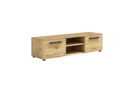 Szafka RTV Maxione 150 cm dąb artisan prosta konstrukcja szafka pod telewizor z półką minimalistyczny i uniwersalny design
