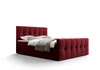 Łóżko kontynentalne Manhattan 180x200 bordowe w nowoczesnym skandynawskim stylu z tapicerowanym zagłówkiem i zanóżkiem