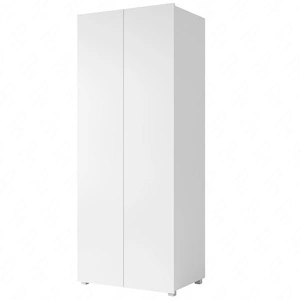 Szafa dwudrzwiowa Apulia 80 cm biały połysk minimalistyczny design prosta bryła idealna szafa do garderoby sypialni lub przedpokoju