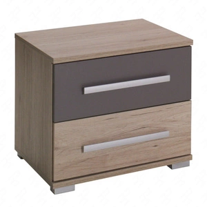 Szafka nocna z szufladami Dione san remo jasny / popiel to funkcjonalny mebel w ponadczasowym designie idealna szafka nocna do sypialni
