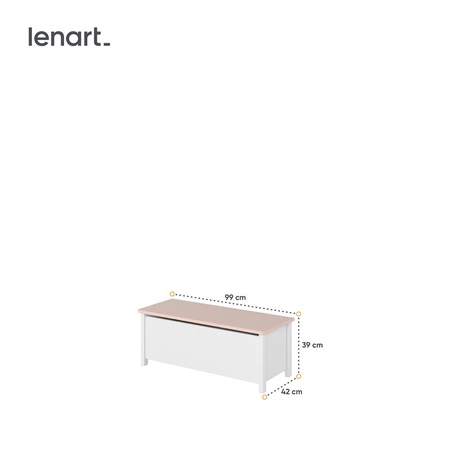 Skrzynia na pościel Luna biały / różowy funkcjonalny dodatek do pokoju dziecięcego stworzy dodatkową przestrzeń do przechowywania