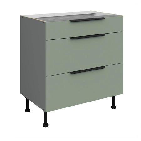 Szafka kuchenna stojąca z szufladami Treviso Ant 80 D 3S BB odporna na uszkodzenia wykończenie frontów w technologii anti fingerprint