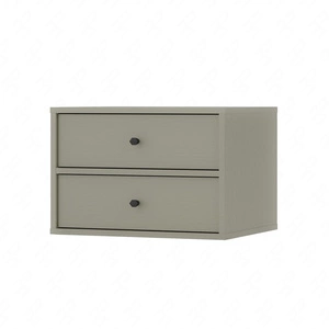 Szafka nocna wisząca Kioto IV eukaliptus z szufladami idealna szafka do sypialni o subtelnym wykończeniu metalowe czarne uchwyty