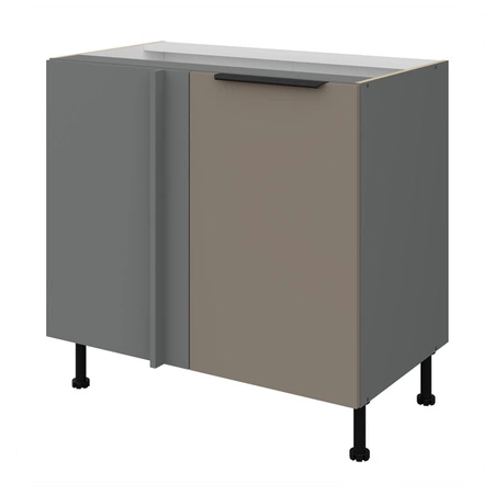 Szafka kuchenna narożna dostawiana Fiuggi Ant 105 ND 1F BB lewa fronty szafki kuchennej wykończone w technologii anti fingerprint