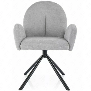 Krzesło tapicerowane Planet szare nowoczesne oraz funkcjonalne krzesło obrotowe z metalowymi nogami stylowe krzesło kubełkowe