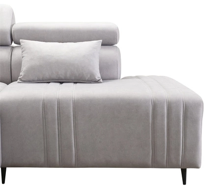 Narożnik z funkcją spania Castel XI brązowy prawostronny komfortowy narożnik z pojemnikiem na pościel wytrzymała tkanina