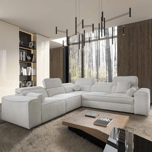 Narożnik z funkcją spania Viano III szary popiel lewostronny narożnik z pojemnikami na pościel doskonały do nowoczesnych wnętrz