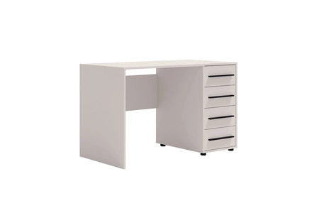 Biurko Maxione 120 cm beżowe nowoczesne biurko szufladami uniwersalny design idealne wpasuje się do pokoju nastolatka lub gabinetu