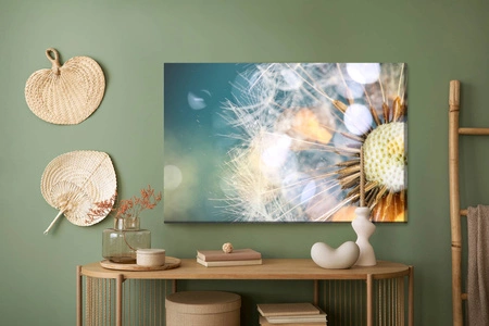 Obraz na płótnie dmuchawiec 100x70 cm ponadczasowa ozdoba każdego wnętrza obraz w wyrazistej kolorystyce wysoka jakość wykonania