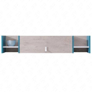 Półka wisząca z drzwiami Niko 125 cm biała / dąb / morski nowoczesny design mebla wysoka jakość obrzeża półki wykończone specjalną okleiną