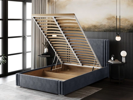 Łóżko tapicerowane Tatui 140x200 turkusowy stylowe łóżko z pojemnikiem na pościel wygodny zagłówek zachwyca eleganckim designem