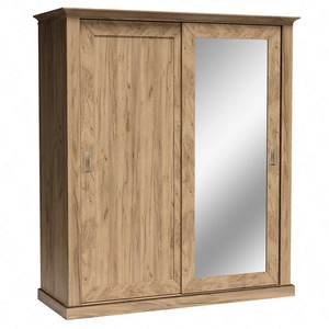 Szafa przesuwna z lustrem Antica 183 cm dąb craft złoty idealna szafa do sypialni lub garderoby zachwyci miłośników wyrazistych wnętrz