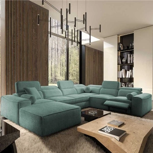 Narożnik z funkcją spania Viano VIII Lux patynowy lewostronny designerski narożnik z wysuwanym podnóżkiem pojemniki na pościel