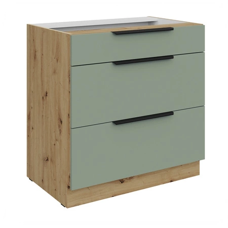 Szafka kuchenna stojąca z szufladami Treviso Ar 80 D 3S BB odporna na uszkodzenia wykończenie frontów w technologii anti fingerprint