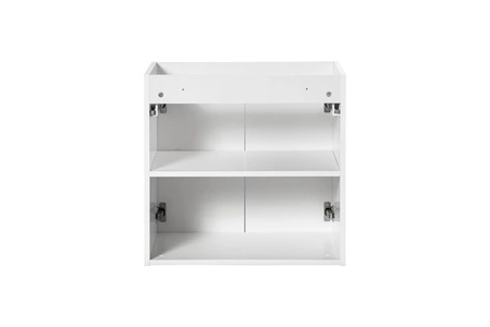 Szafka pod umywalkę Nova 60 cm biała designerska szafka do łazienki z półką nietuzinkowe pionowe ryflowanie na frontach