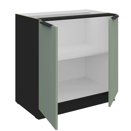 Szafka kuchenna stojąca z półką Treviso Bl 80 D 2F BB szafka odporna na uszkodzenia wykończenie frontów w technologii anti fingerprint