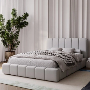 Łóżko tapicerowane Malmi 160x200 szary popiel stylowe łóżko z pojemnikiem na pościel wygodny zagłówek zachwyca eleganckim designem