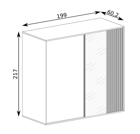 Zestaw mebli do sypialni Cali dąb artisan / czarny wygodne łóżko z pojemnikiem na pościel ozdobne lamele