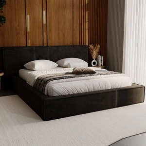 Łóżko tapicerowane Palise 140x200 czarne stylowe łóżko z pojemnikiem na pościel wygodny zagłówek zachwyca eleganckim designem