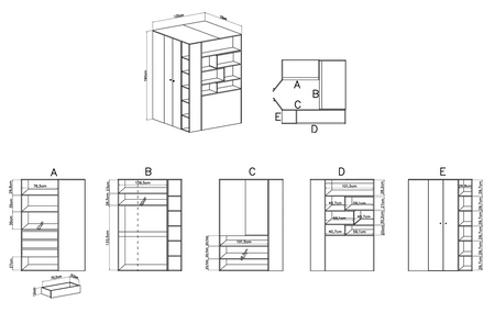 Zestaw mebli Epsilon biały / beton idealna propozycja do pokoju młodzieżowego lub dziecięcego w modnym stylu