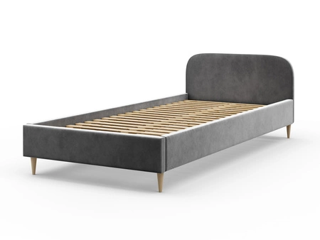 Łóżko tapicerowane Ivrea 90x200 czarne z zagłówkiem w nowoczesnym stylu idealne do pokoju młodzieżowego lub małej sypialni