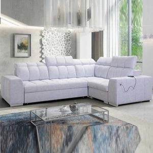 Narożnik z funkcją spania Luigi II szary popiel prawostronny komfort podczas codziennego wypoczynku narożnik z pojemnikiem na pościel