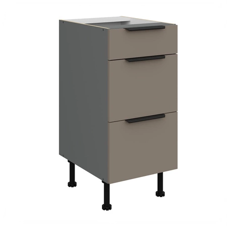 Szafka kuchenna stojąca z szufladami Fiuggi Ant 40 D 3S BB odporna na uszkodzenia wykończenie frontów w technologii anti fingerprint