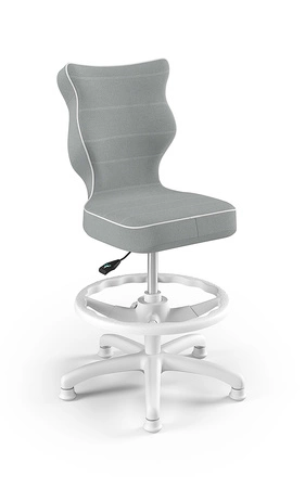 Krzesło do biurka Petit szare dopasowane do wzrostu 119-142 cm ergonomiczne krzesło obrotowe z podnóżkiem