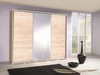 Szafa przesuwna z lustrem Penelopa 255 cm dąb sonoma jasny nowoczesny design szafy aluminiowe prowadnice drzwi oraz system jezdny