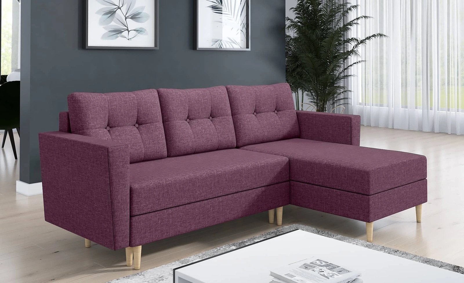 Narożnik z funkcją spania Telsze Narożnik do salonu Narożnik z funkcją spania codziennego