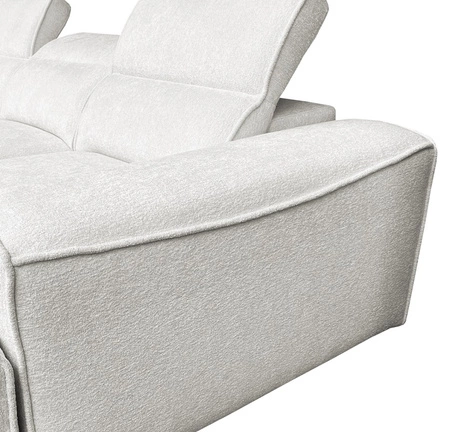 Narożnik z funkcją spania Viano IX kremowy lewostronny stylowy narożnik z pojemnikami na pościel idealny mebel do dużego salonu