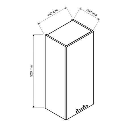 Szafka kuchenna wisząca Zova W40/92 biały / jasny szary szafka do kuchni odporna na działanie wilgoci i uszkodzenia frezowany uchwyt