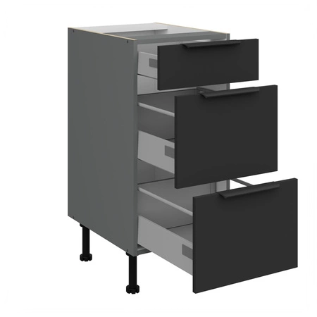 Szafka kuchenna stojąca z szufladami Alatri Ant 40 D 3S BB odporna na uszkodzenia wykończenie frontów w technologii anti fingerprint